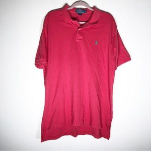 Polo By Ralph Lauren Shirt Men's Pink Salmon Short Sleeve Cotton Smooth Logo
